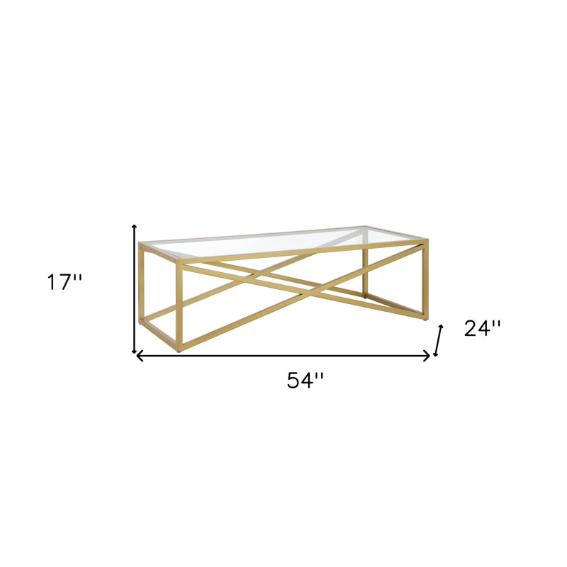 Table basse Calix, Laiton, L 54 po x P 24 po x H 17 po