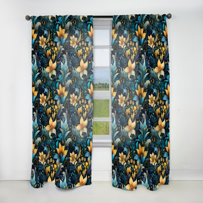 Rideau en velours glamour moderne Boho à motif cachemire II - 1 panneau