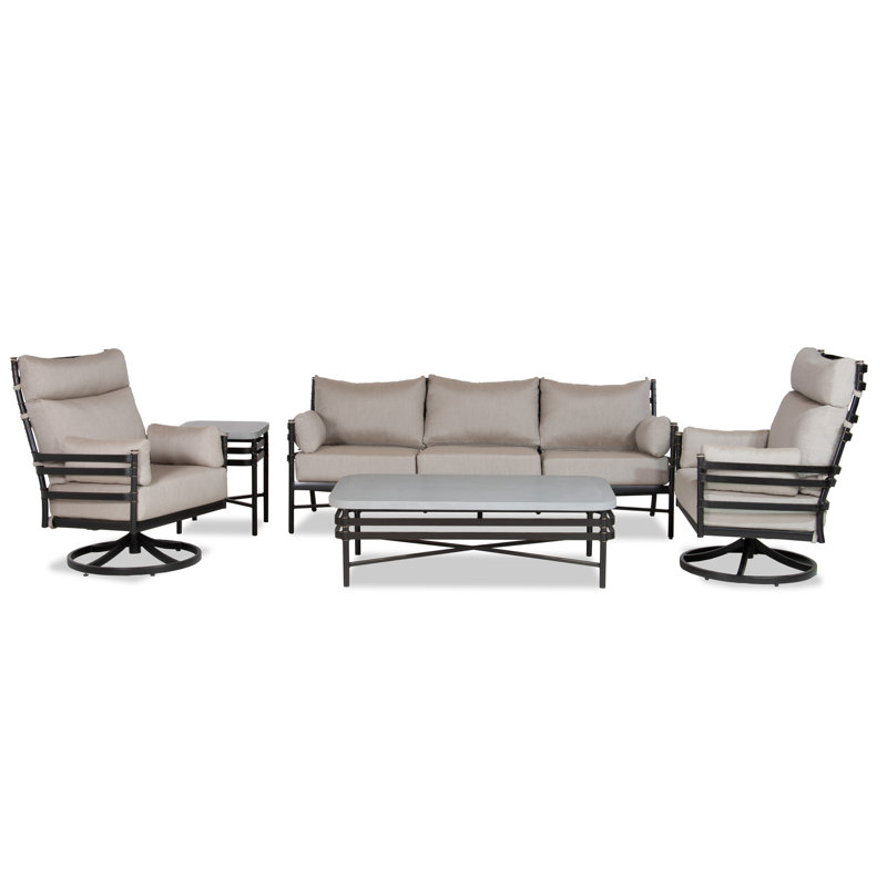 Lancaster 5 - Person Patio Conversation Set with Cushions, Beige