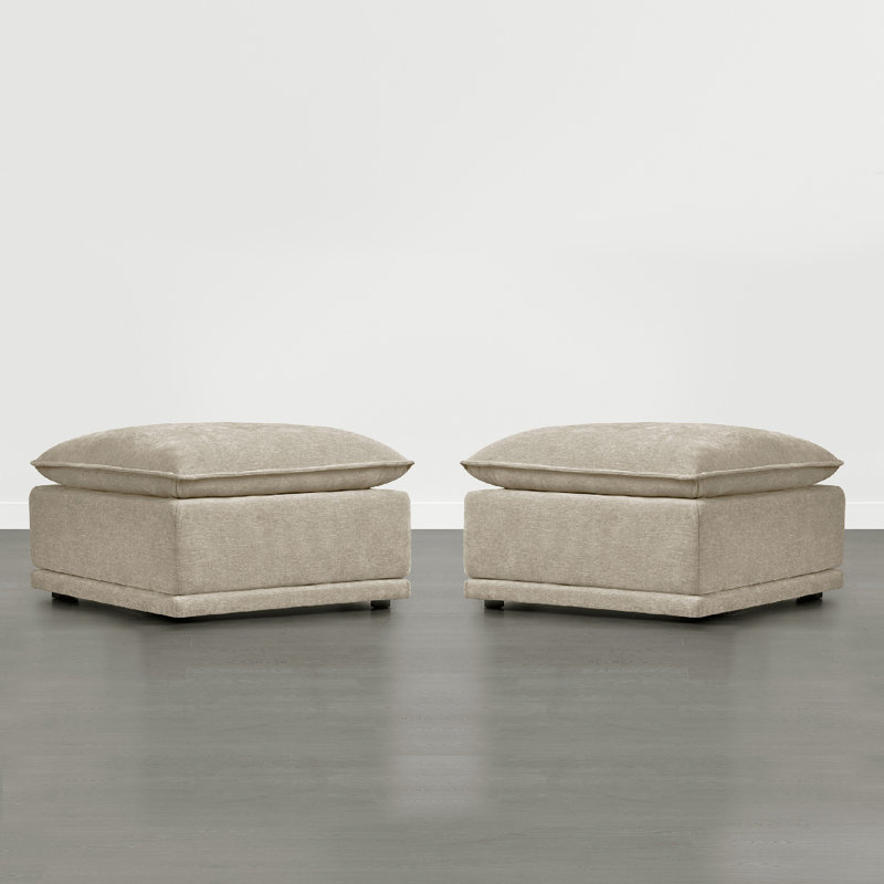Cloud 34.64" W Ottoman, Taupe