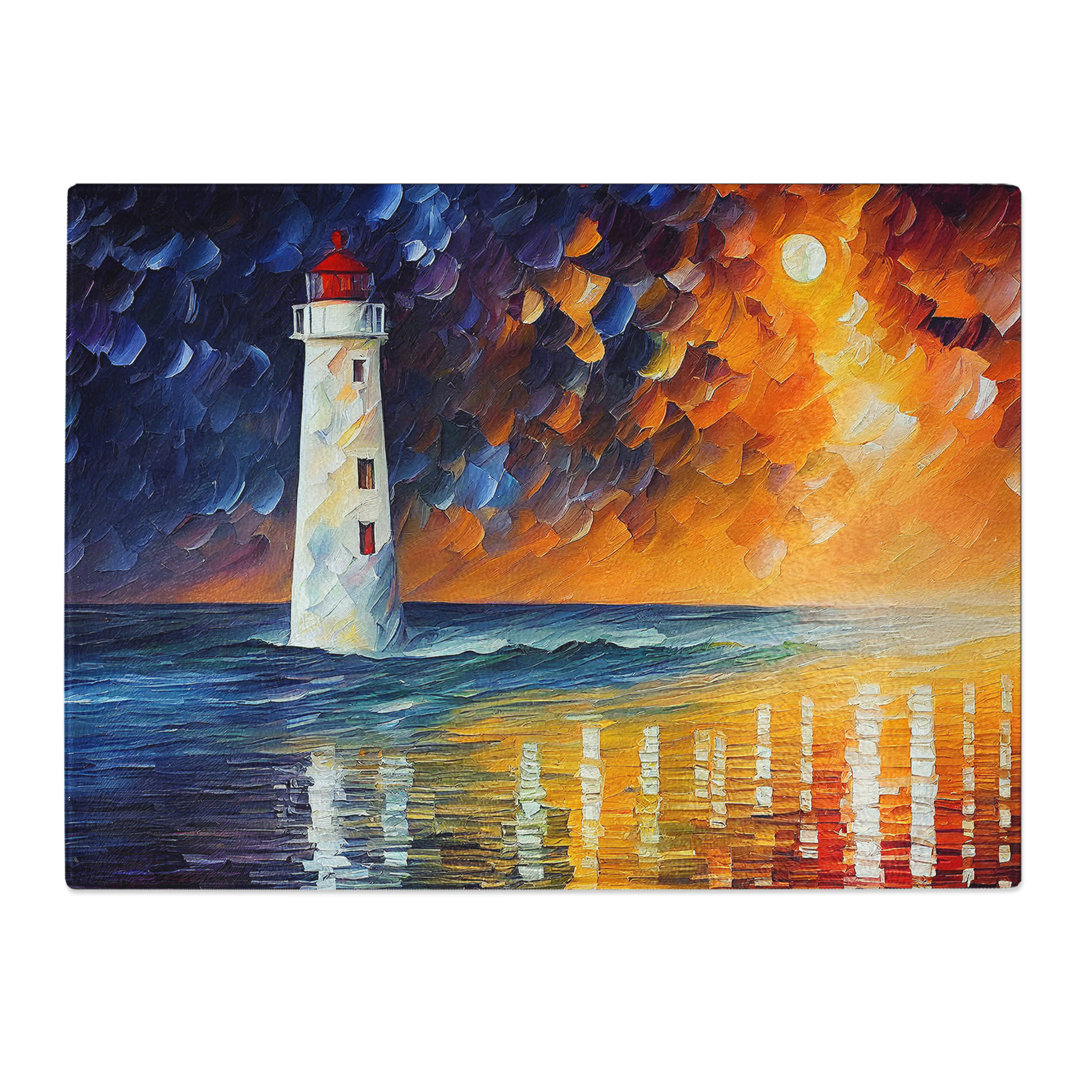 Colourful Lighthouse Vol.4  Glass Chopping Board