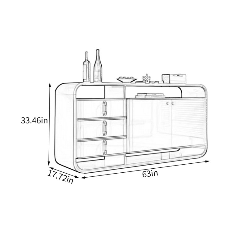 63'' Sideboard, Beige