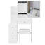 Petit meuble-lavabo de 29,2 po avec tabouret de chevet gauche + tabouret rembourré, très grand miroir coulissant à droite, rangement multicouche à grande capacité, commode pratique à la mode, certificat EPA, GCC, UL-603229461
