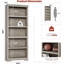 Bibliothèque de 69 po de hauteur à 5 niveaux 69 po, tablette de rangement en bois de 23,6 po de largeur avec tablettes réglables, panneau de fibres à densité moyenne robuste et conception anti-basculement sécuritaire pour la chambre à coucher, le salon et le bureau personnel, gris-129053019-129053014