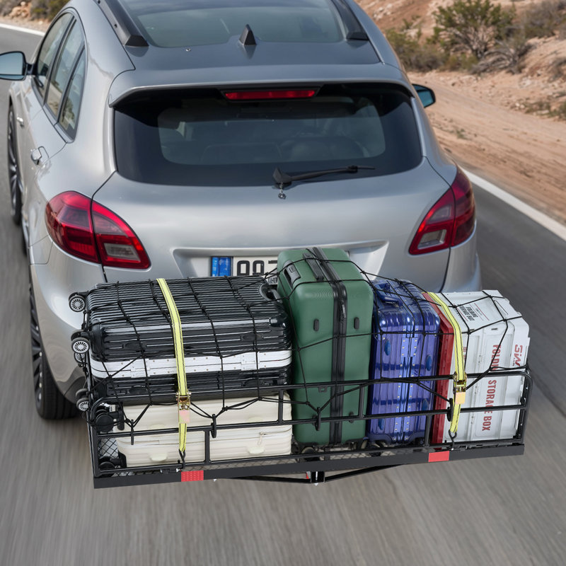 Porte-bagages d'attelage pliable 500 lb avec filet