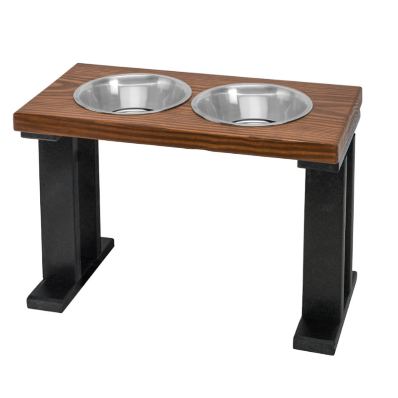 Elevated Feeder, Black/Chestnut, Large (16")