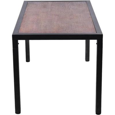 Suhavi Pine Square Solid Wood Top with Iron Base Dining Table