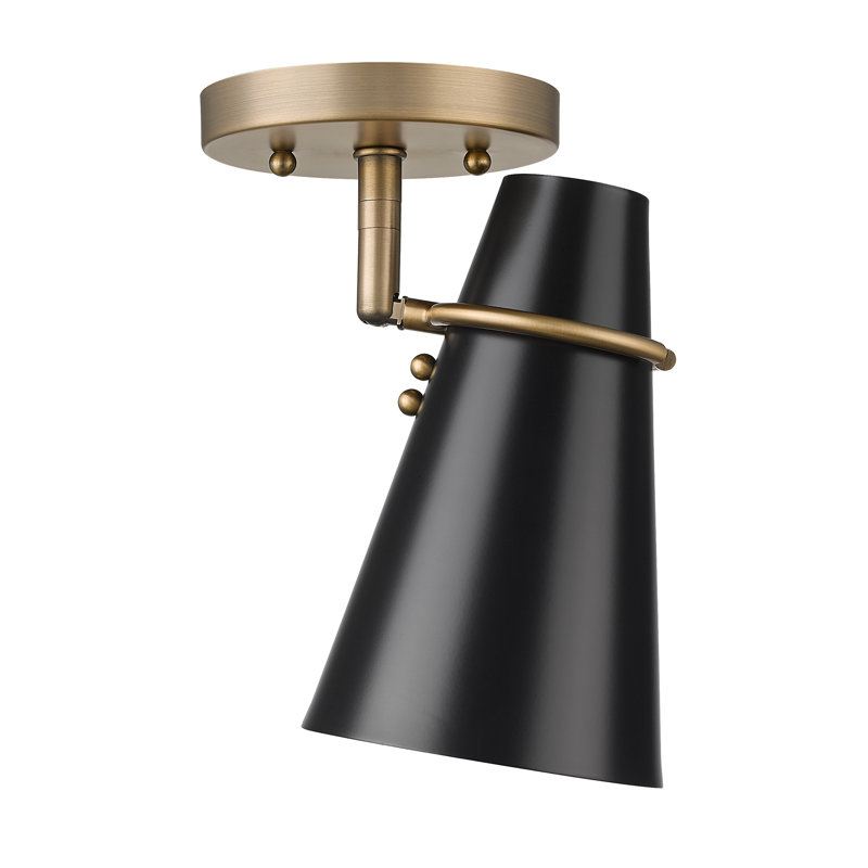 Kioka Steel Semi Flush Mount, Matte Black