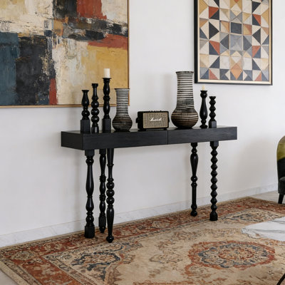 Console moderne en bois noir