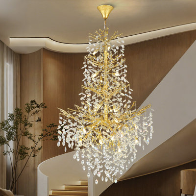 23-Light Dimmable Crystal LED Tiered Chandelier