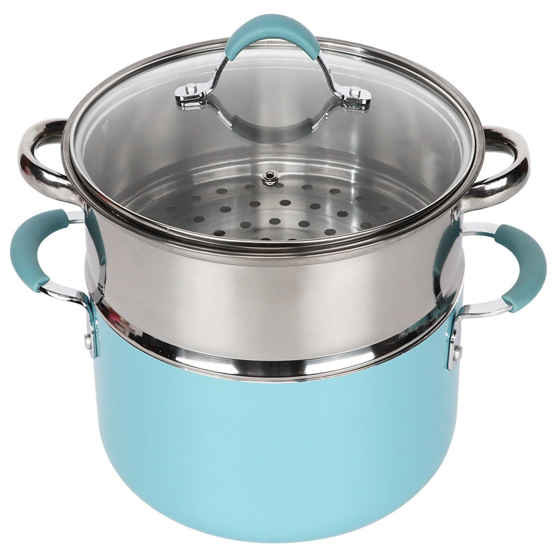 Wiltraud 14 - Piece Aluminum Cookware Set, Blue/Grey