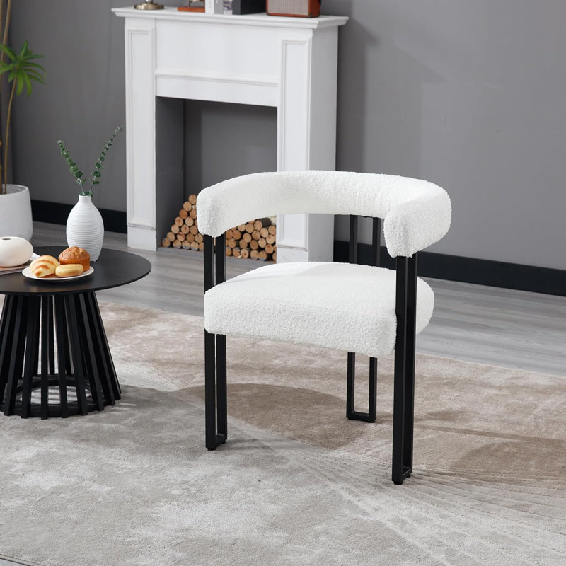 Dining Room Chair, Armrest Chair, Kitchen Chair, Dining Chair, Modern, Comfortable Armchair With Armrests, Design Chair For Dining Room, Living Room, Bedroom, Made Of Chenille Metal