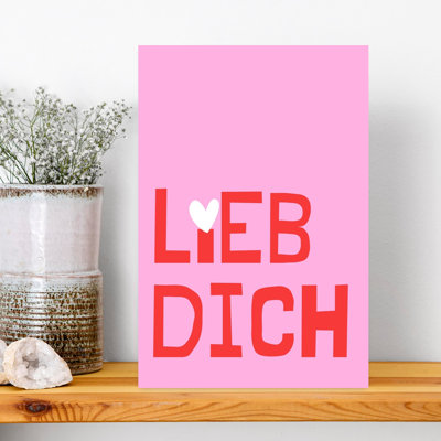 Art mural moderne et romantique «Lieb Dich Love Heart»