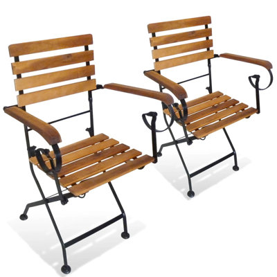 Mcdermott Folding Patio Dining Armchair with Cushion
