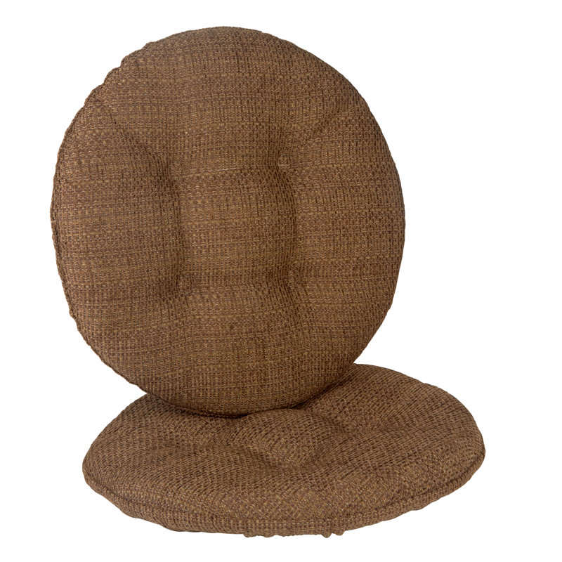 Non-Slip Textured Barstool Seat Cushion, 14-Inches Round, Chocolate Brown