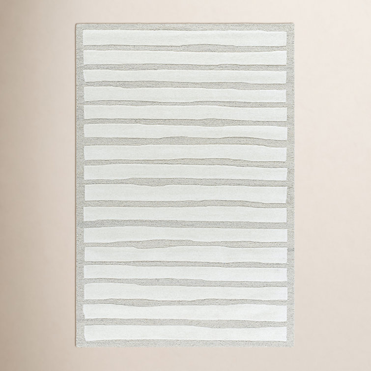 Triton Hand Tufted Wool Striped Indoor Rug