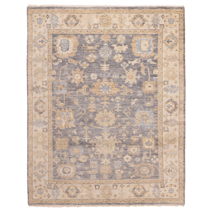 Tapis moderne gris Oushak 8 pi 0 po x 10 pi 2 po