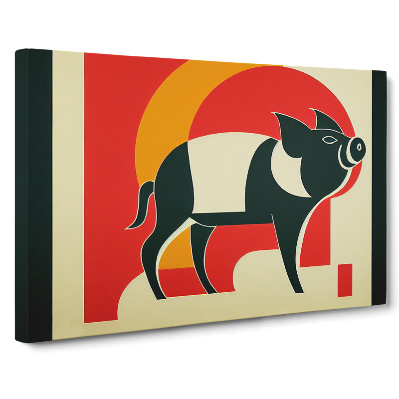 Deco Pig Abstract - Wrapped Canvas, 35cm H x 50cm W x 3cm D