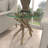 Brown Ivanelle Wood Handmade Tree Branch Side End Accent Table with Clear Glass Top