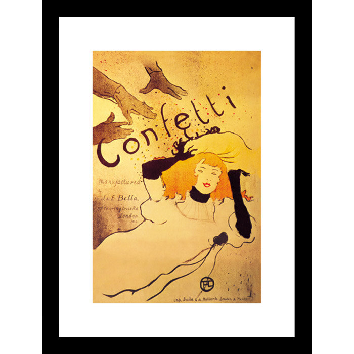 « confettis » par henri de toulouse-lautrec affiche rétro encadrée