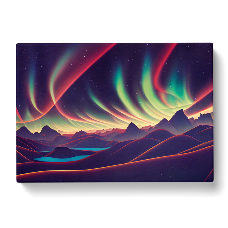 Alluring Northern Lights - Wrapped Canvas, 35cm H x 50cm W x 3cm D