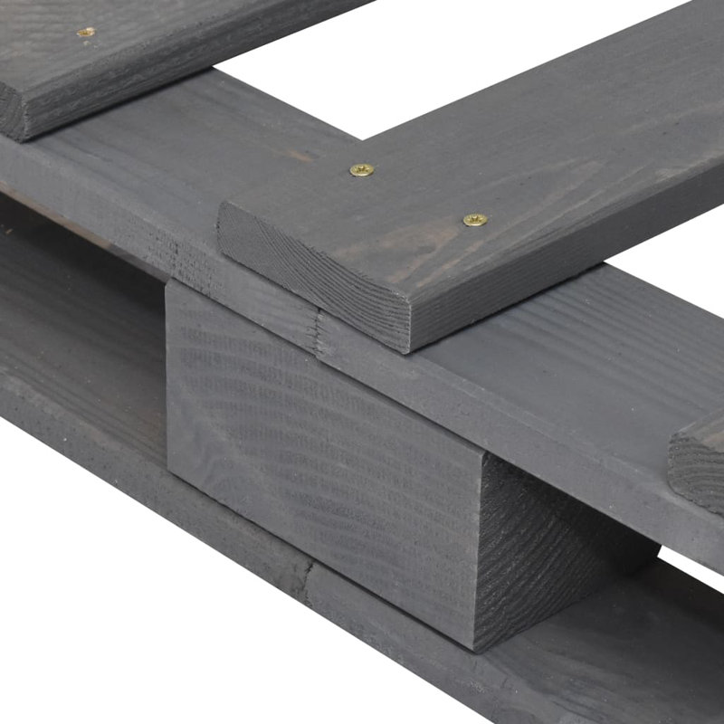Albieri Solid Wood Bed, Grey, EU Double - 140 x 200 cm
