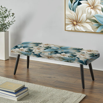 Banc rembourré floral noir Truong
