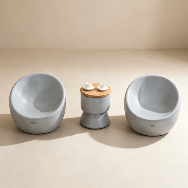 3 - Piece Terrafab Patio Outdoor Conversation Set With Ice Bucket