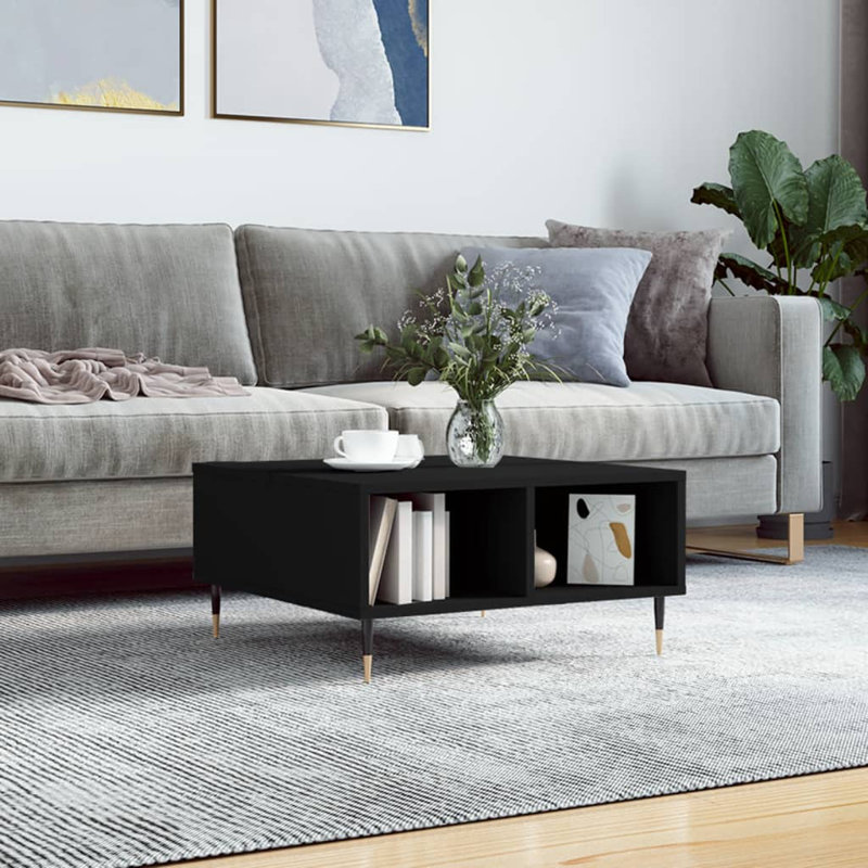 Malvoisin Coffee Table 60x60x30 cm Engineered Wood, Black