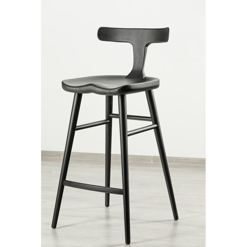 Anvil Chair With Back, Matte Black, Bar Stool (31” Seat Height)