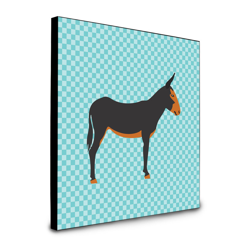 Panneau mural d’art donkey catalan Lonnard, bleu