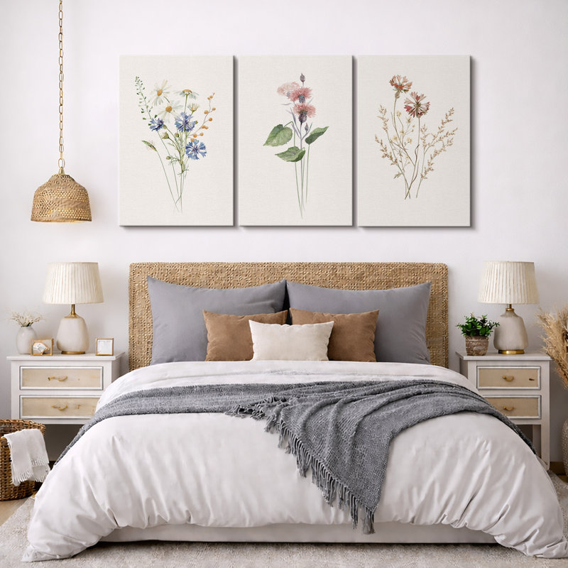 Pastel Wild Flower Daisies, H 36 po x l 72 po, Toile tendue