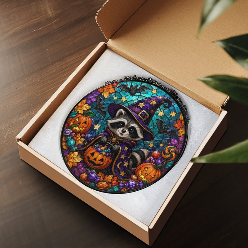 Raton laveur d'Halloween, 11,8 x 11,8 po (30 x 30 cm)