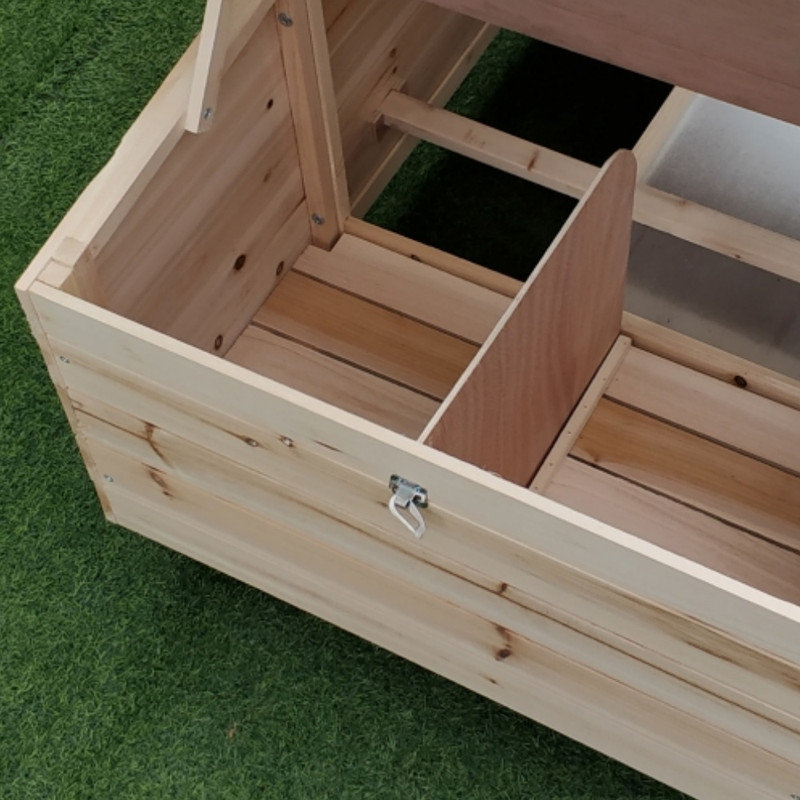 Wooden Outdoor Backyard Chicken Coop Small Animal Pet Cage, with Private Nesting Box and Attached Spacious Outdoor Run, Durable Weather-Resistant Small Poultry Habitat
