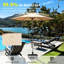 Parasol de patio 7,5 pi - imperméable, 6 nervures, mécanisme d'inclinaison, pour le jardin, la terrasse, la cour arrière, la piscine - beige