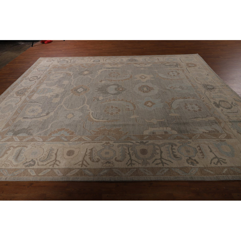 Vegetable Dye Oushak Turkish Area Rug 9
