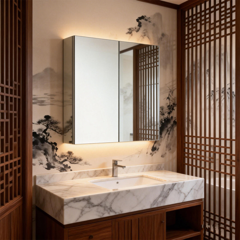 60mm W 55mm H Wall Mounted Required Medicine Cabinet Mirror