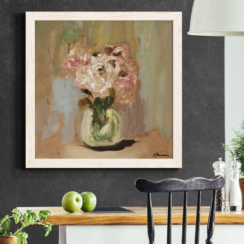 FALLING LEAVES V1, reproduction d'art sur toile encadrée, Cadre blanc, H 35,5 po x l 35,5 po x P 1,5 po
