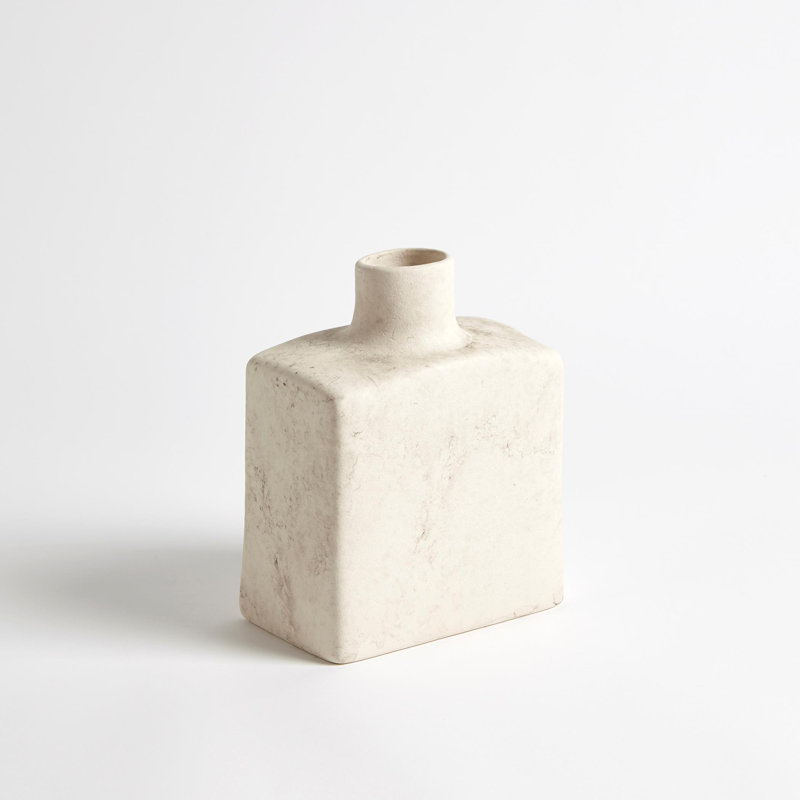 Short Stack Bottle-Reactive Ivory, 8" H x 6.5" W x 4" D