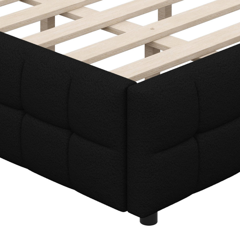 Lit plateforme tapissier Contemporary, Noir