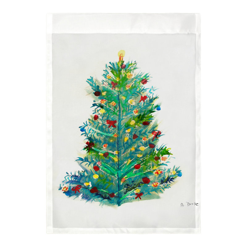 Polyester arbre de noël 18 x 13 po drapeau de jardin Francesca