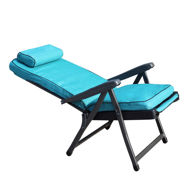 Tamesna Folding Recliner Chair, Light Blue