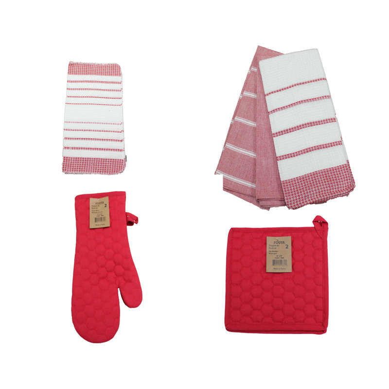 Ensemble de literie 4 pièces cuisines, Rouge