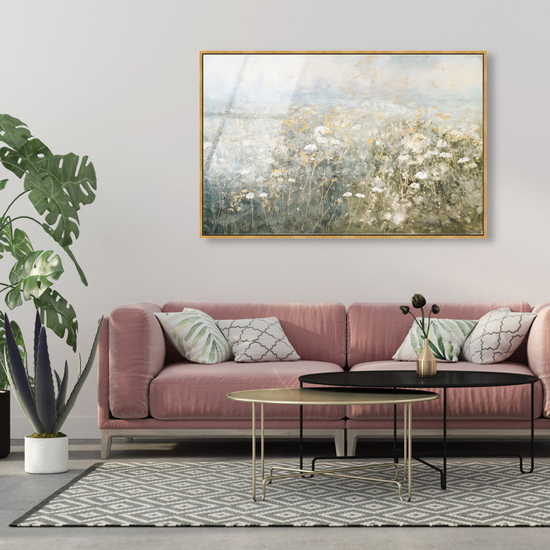 Meadow Veil High-Gloss Frameless Acrylic Glass Wall Art Floral & Botanical Print by Oliver Gal, Ready to Hang, 15 x 10