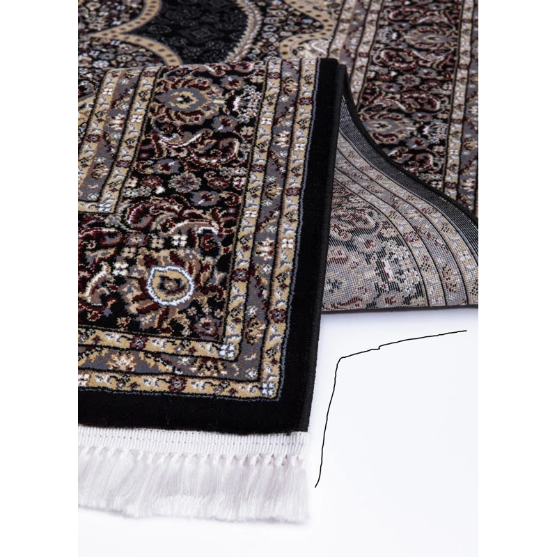 Floral Indoor Doormat, Black