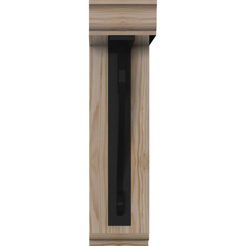 Support de fer simple Edwards, H 16 po x P 14 po, Sapin de Douglas de l 3 1/2 po x T 2 po (lisse)