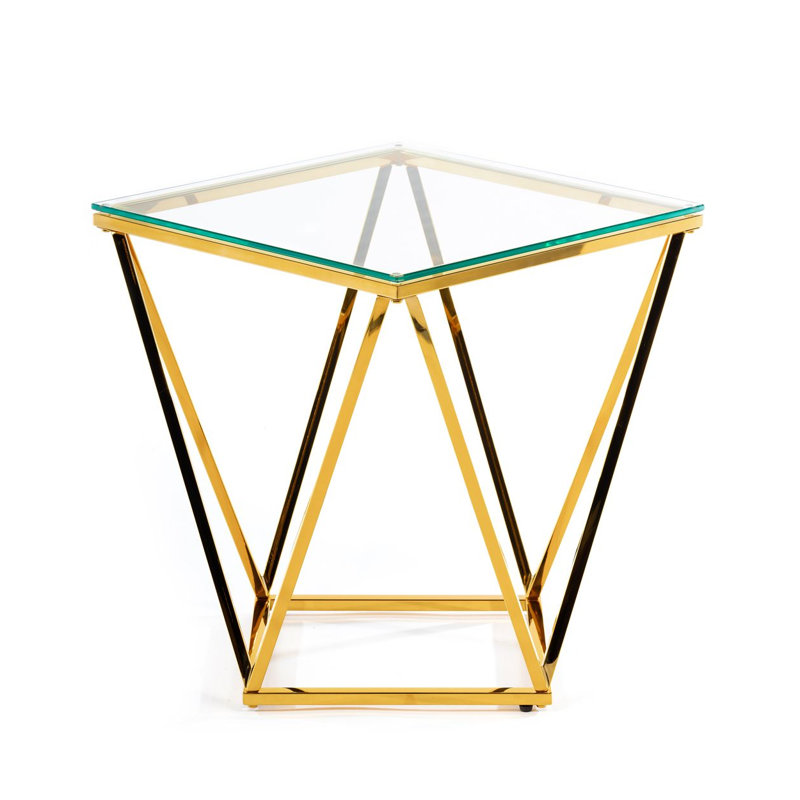 Wesson Frame Coffee Table, Clear, Gold