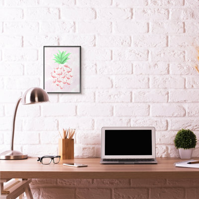 « flamant rose ananas animal rose design », impression