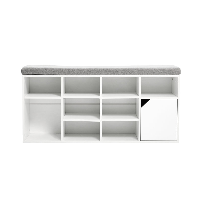 Lewan Linen Upholstered Storage Bench, White