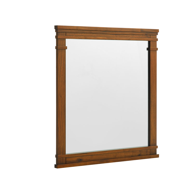 Frank Lloyd Wright USONIA Harmony 28 Wood Mirror, 28 x 1.25 x 30, Walnut